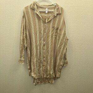 Stars above women’s striped XL long sleeve sleep shirt dress used once